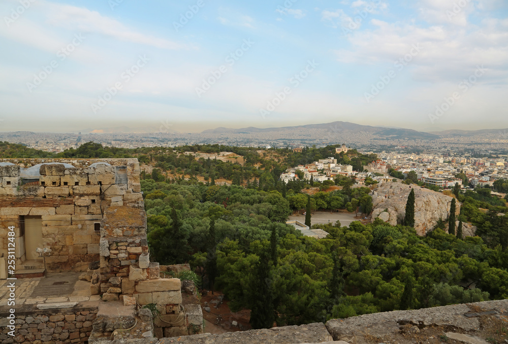 Panorama of Athens city in Greece