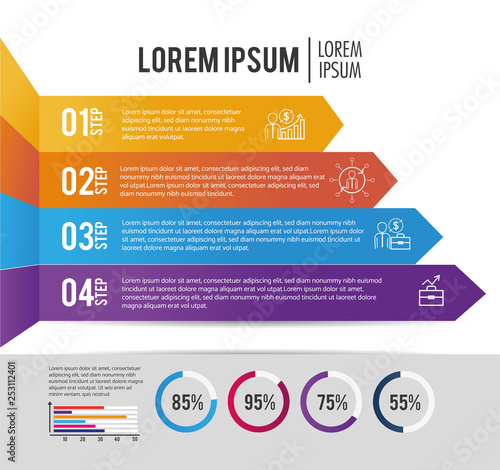 infographic business information with lorem ipsum photo