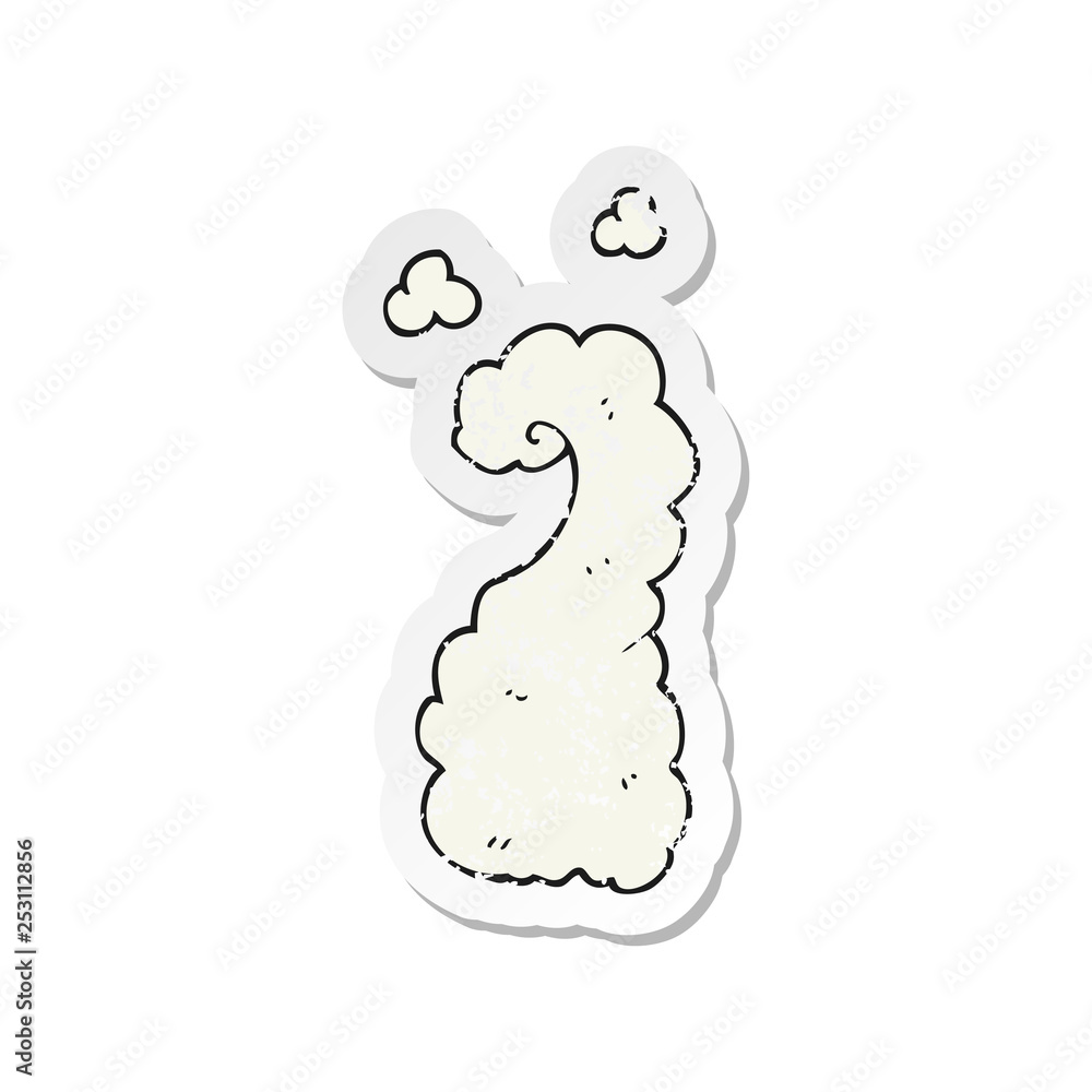 retro distressed sticker of a cartoon puff of smoke retro distressed sticker of a cartoon puff of smoke