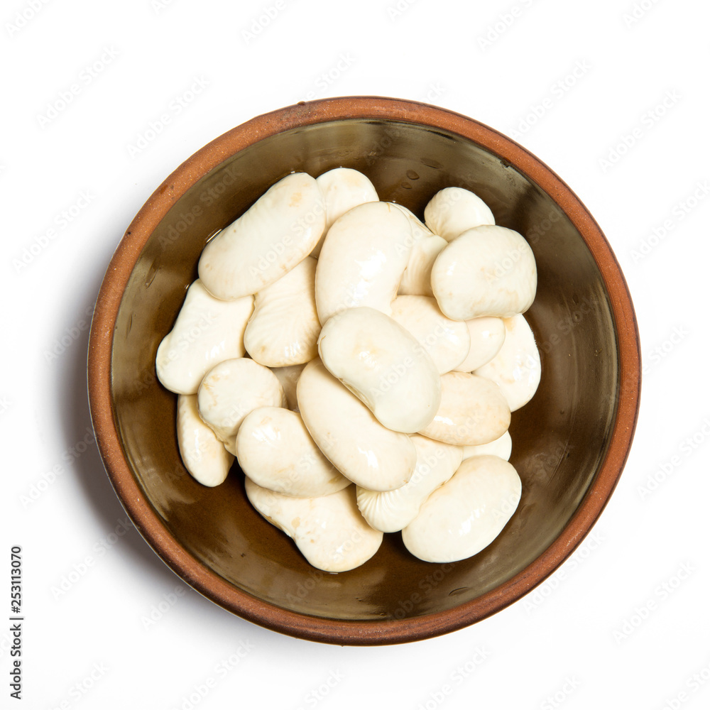 beans in a bowl isolated on white background beans in a bowl isolated on white background
