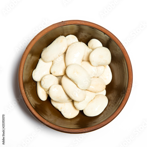 beans in a bowl isolated on white background