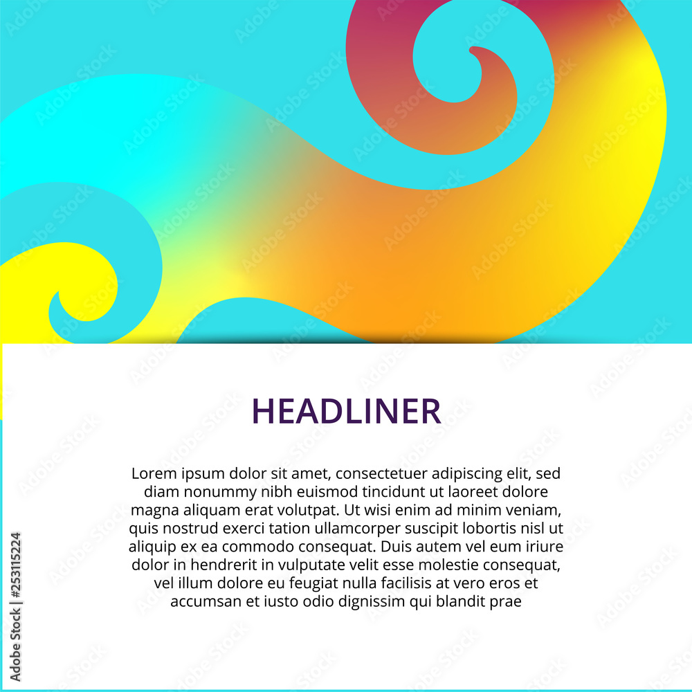 Colorful geometric background. Fluid shapes composition. Abstract banner template. Eps10 vector.