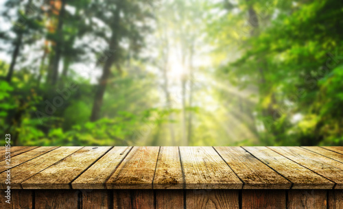 Empty wooden table background