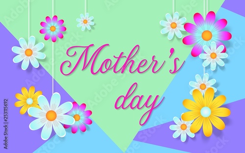 Mother s day card with beautiful flowers