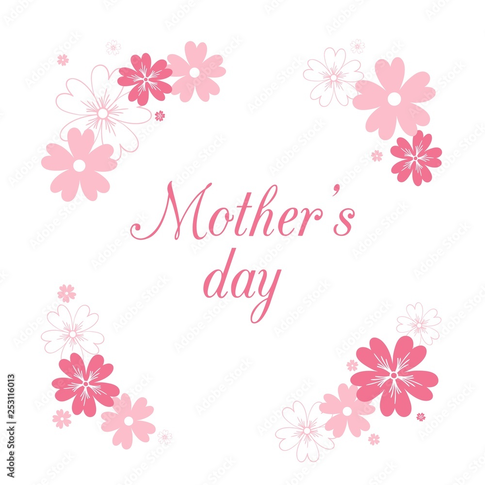 Mother's day card with beautiful flowers