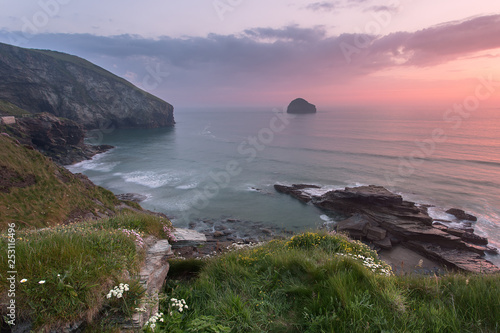 Trebarwith Strand Cornwall Uk photo