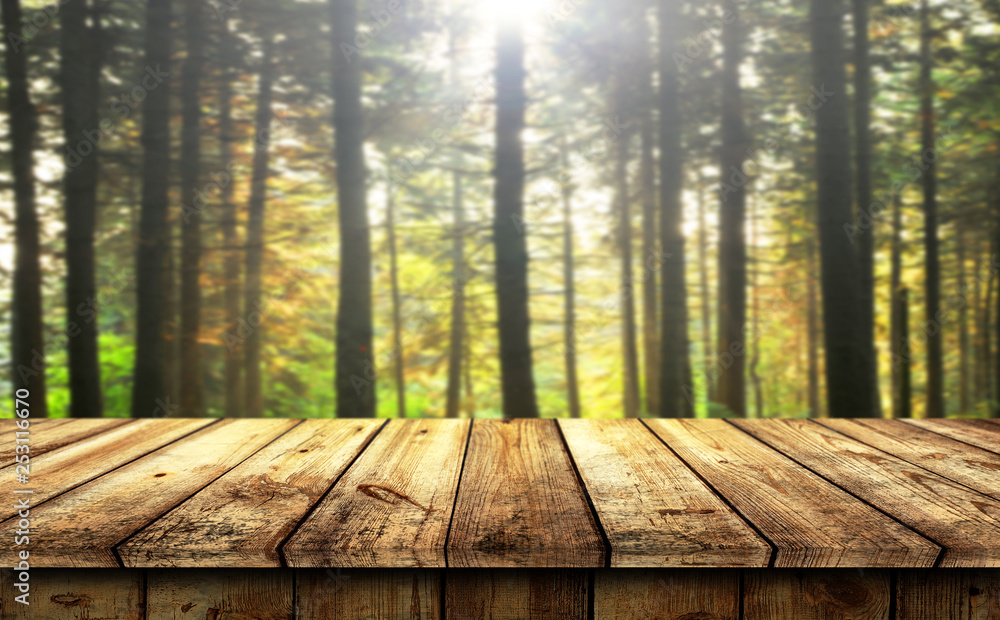 Empty wooden table background