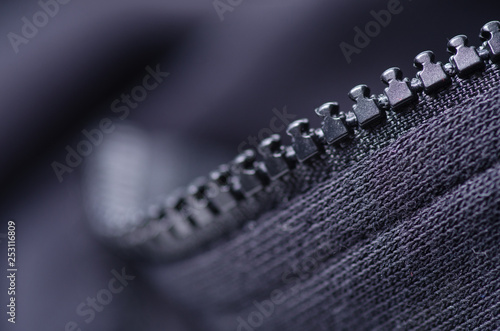 Black fabric texture material textile zipper macro blur background