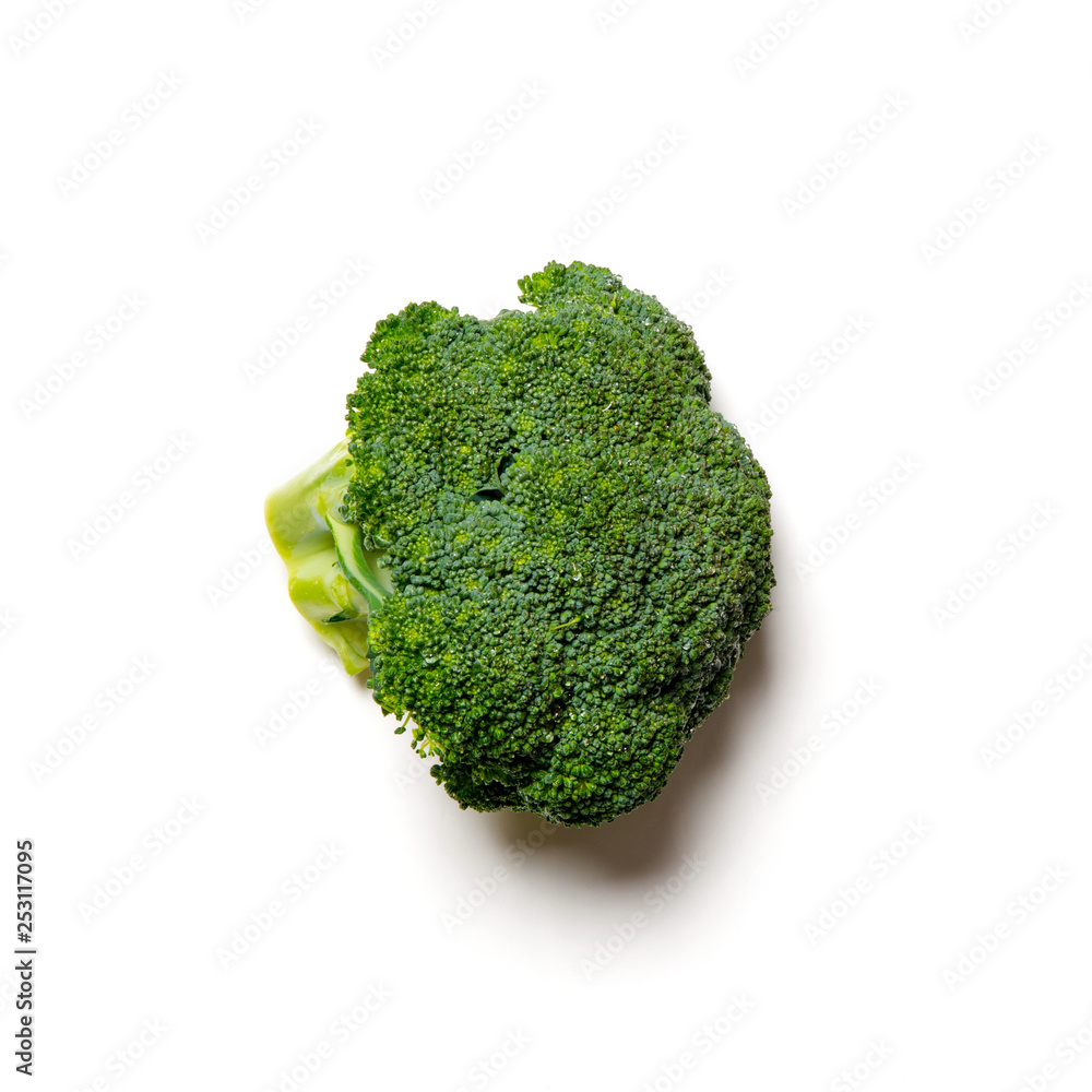 Overhead view of broccoli isolated on white background Overhead view of broccoli isolated on white background