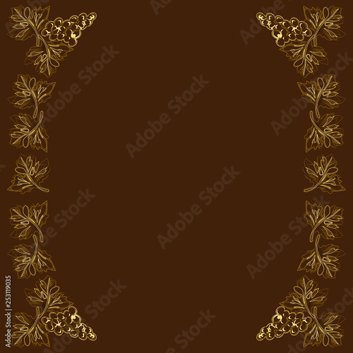 Decorative frame, frame for the text in color, grapes