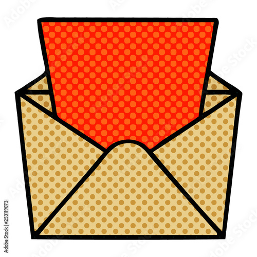 quirky comic book style cartoon letter and envelope