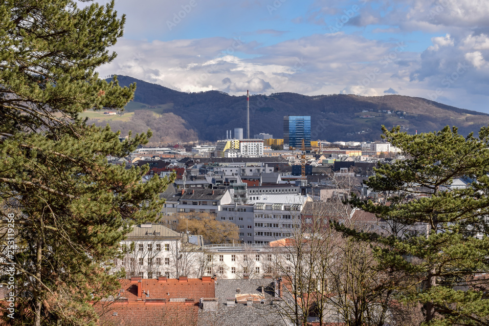 Blick auf die Landeshauptstadt Linz Oberösterreich