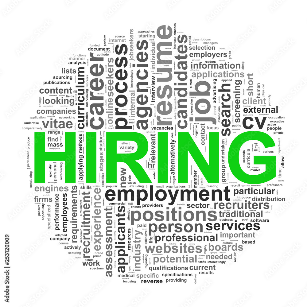 Circular wordcloud design hiring word Circular wordcloud design hiring word