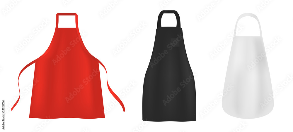 Apron icons set. Realistic set of apron vector icons for web design isolated on white background Apron icons set. Realistic set of apron vector icons for web design isolated on white background