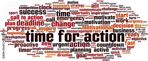 Time for action word cloud