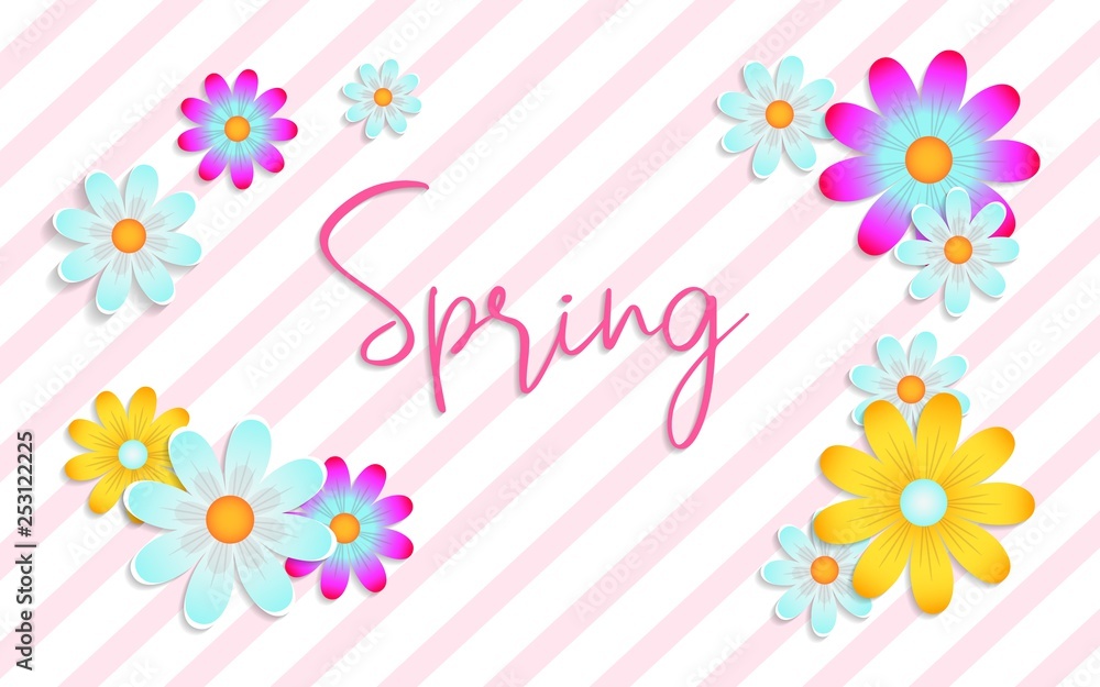 Spring card with beautiful flowers