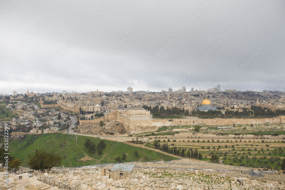  A view of Jerusalem, the largest city of Israel.Holly city.