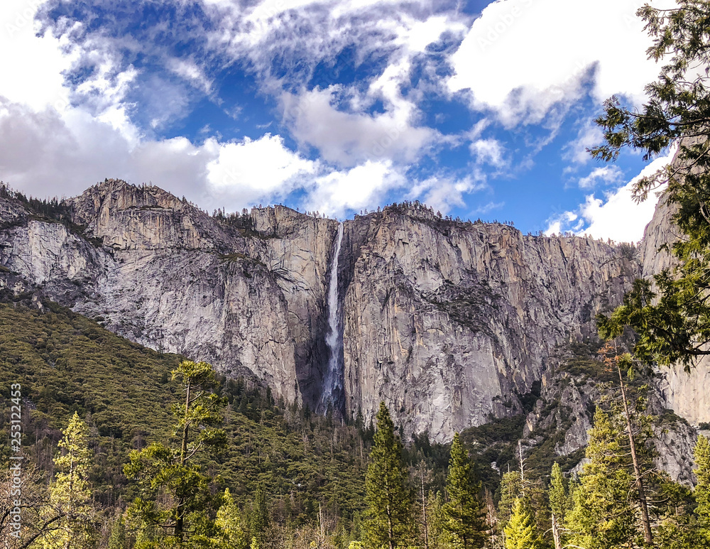 Yosemite Waterfall in the Spring Time