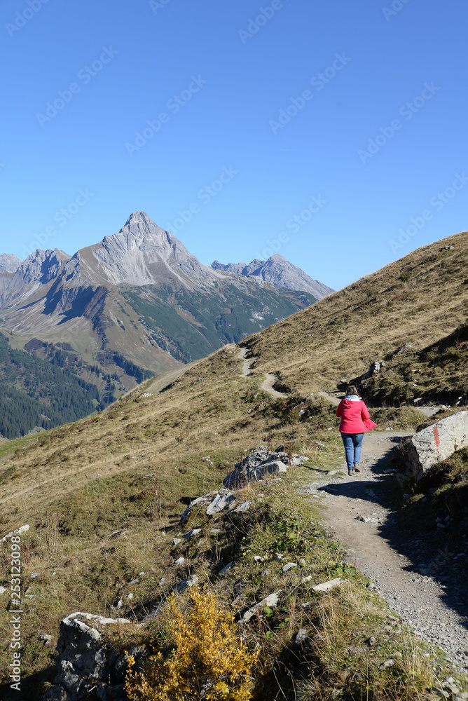 Wanderung am Hochtannbergpass, Blick zum Biberkopf
