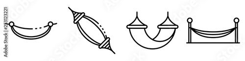Hammock icons set. Outline set of hammock vector icons for web design isolated on white background