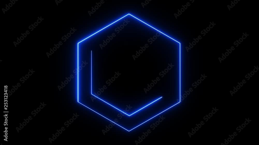Abstract background with neon light, hexagon. Abstract background with neon light, hexagon.