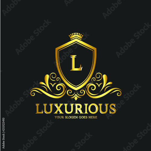 luxury logo vector art | luxury floral logo | luxury gold logos | royal logo high res stock