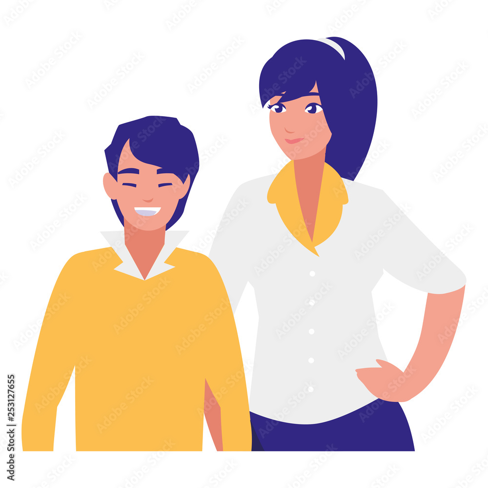young couple avatars characters young couple avatars characters