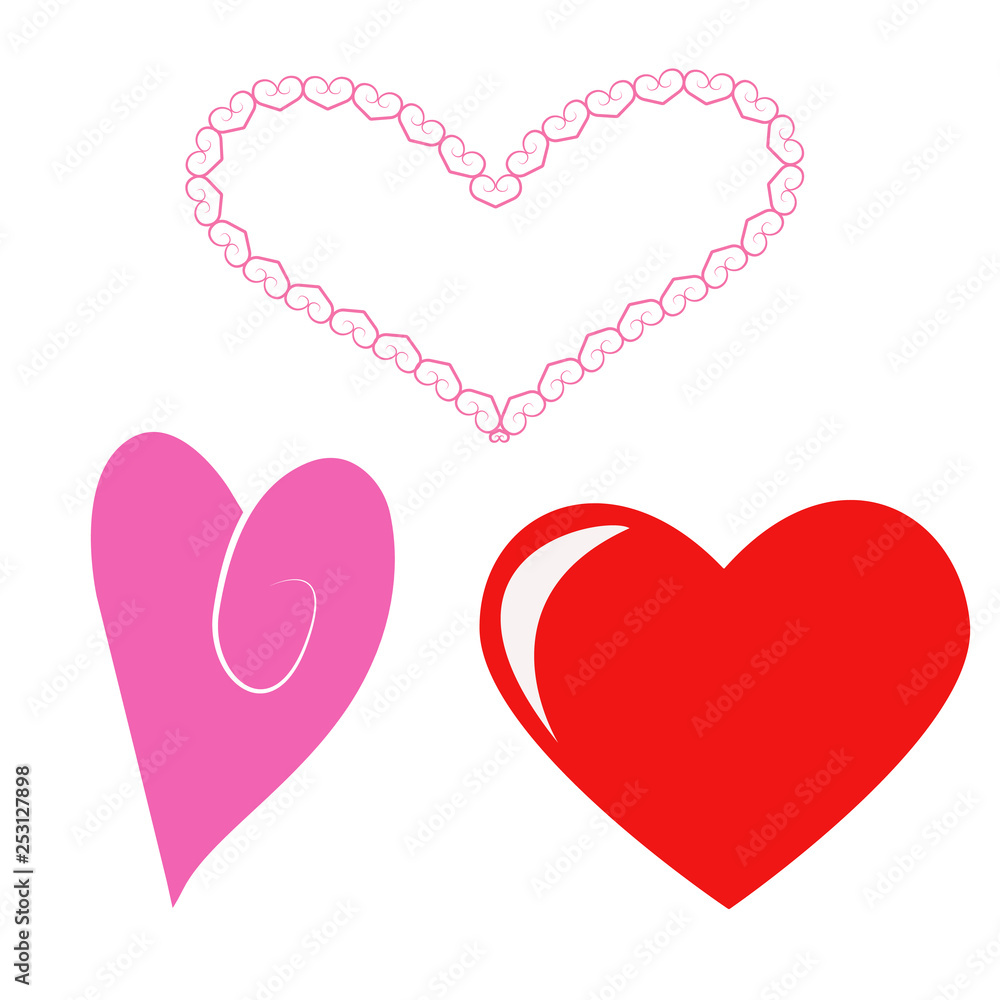 hearts set for the holiday. hearts set for design hearts set for the holiday. hearts set for design
