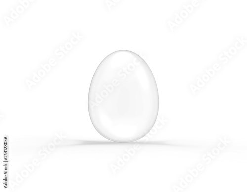 White Easter Egg on White Background