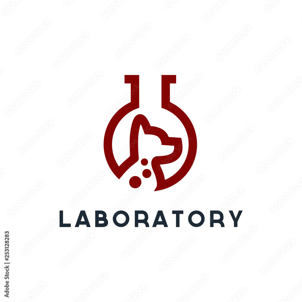 science lab logo, illustration of atomic nucleus logo design inspiration