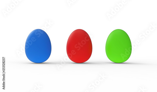 Easter Eggs Set Blue  Red  Green