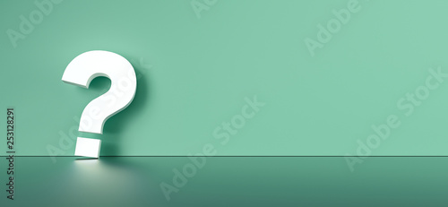 colored question mark background concept. 3D Rendering.