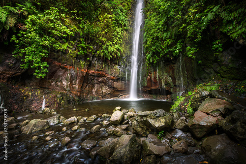 Landscape of madeira island - 25 fontes waterfall