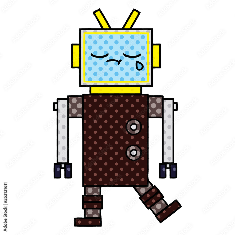 comic book style cartoon robot comic book style cartoon robot