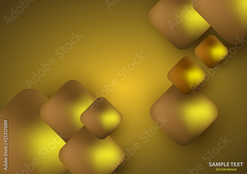 Modern trendy background of colored squares in the form of volumetric convex shapes. Bright colorful, luminous colors. .