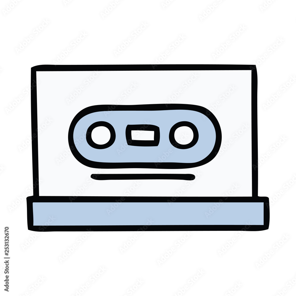 Obraz premium cute cartoon retro cassette