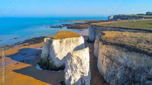 Aerial view over Botany Bay in Kent