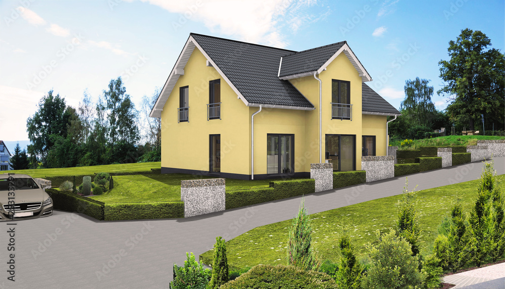 Rendered house Rendered house