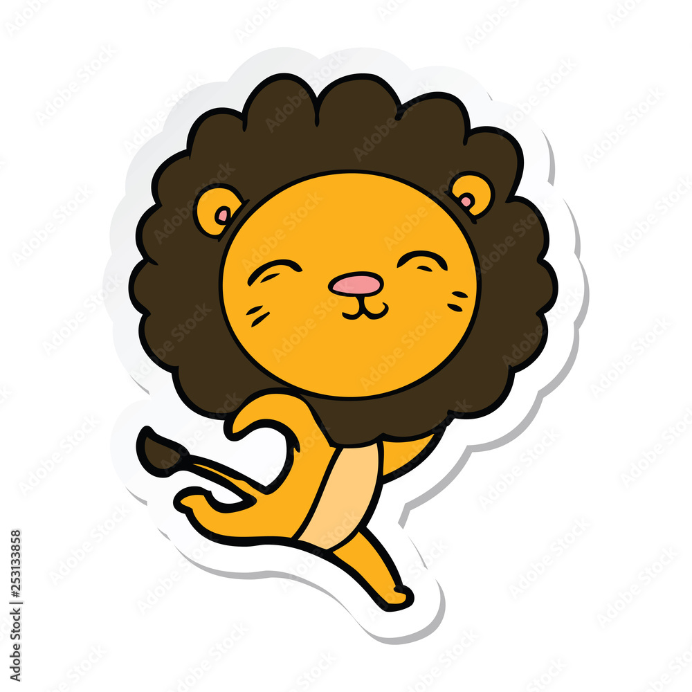 sticker of a cartoon lion sticker of a cartoon lion