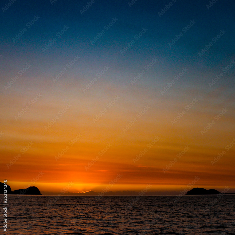 Sunrise with Lion Island and Barrenjoey headland.