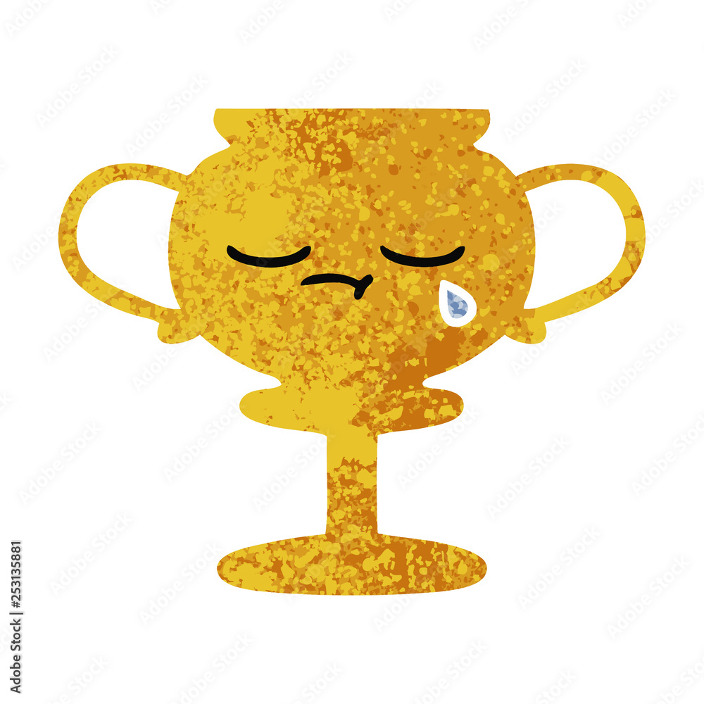 retro illustration style cartoon trophy retro illustration style cartoon trophy