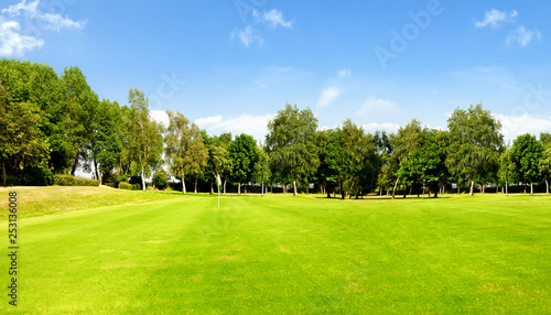 Golf course and blue sky