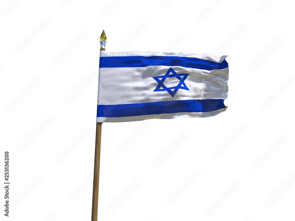 Israel flag Isolated Silk waving flag of State of Israel made ...