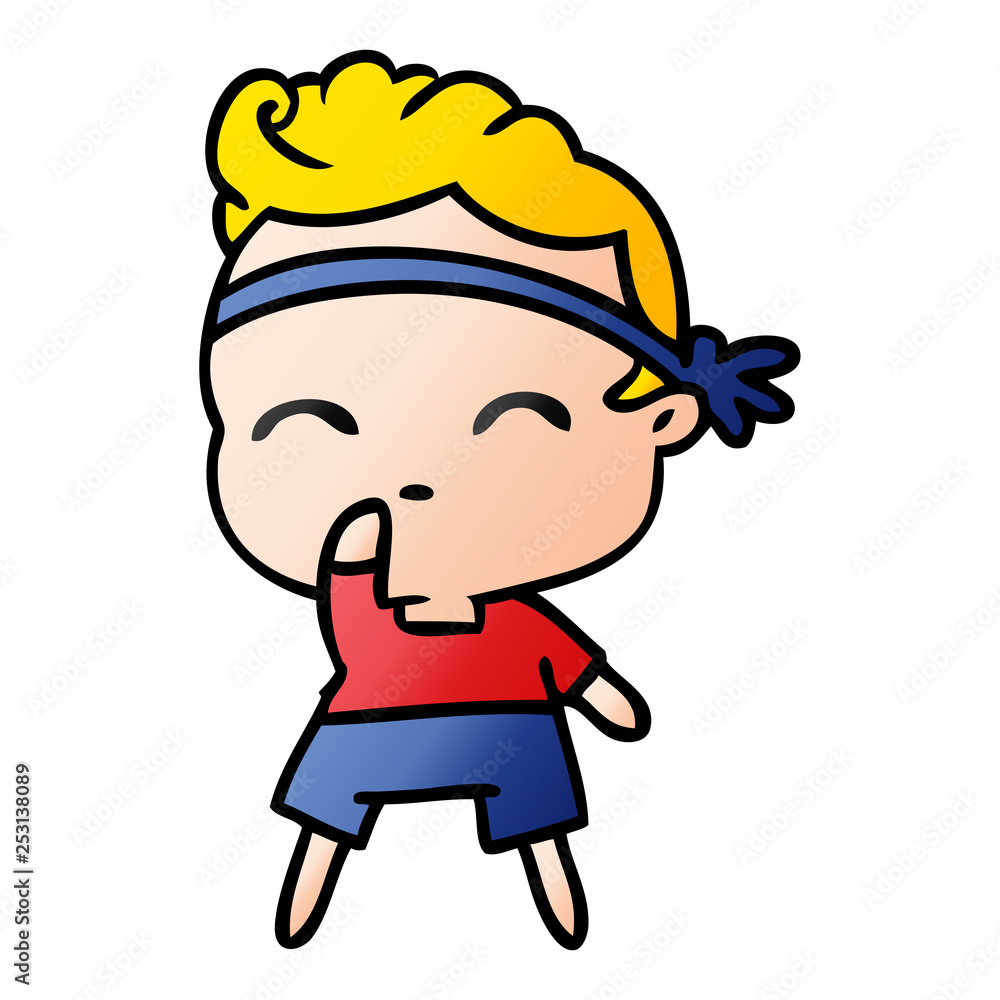 gradient cartoon of kawaii cute fitness boy gradient cartoon of kawaii cute fitness boy