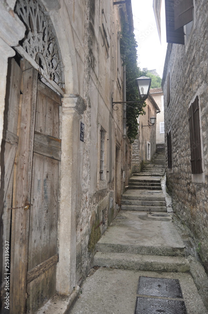 Narrow Street in Herceg-Novi, Montenegro