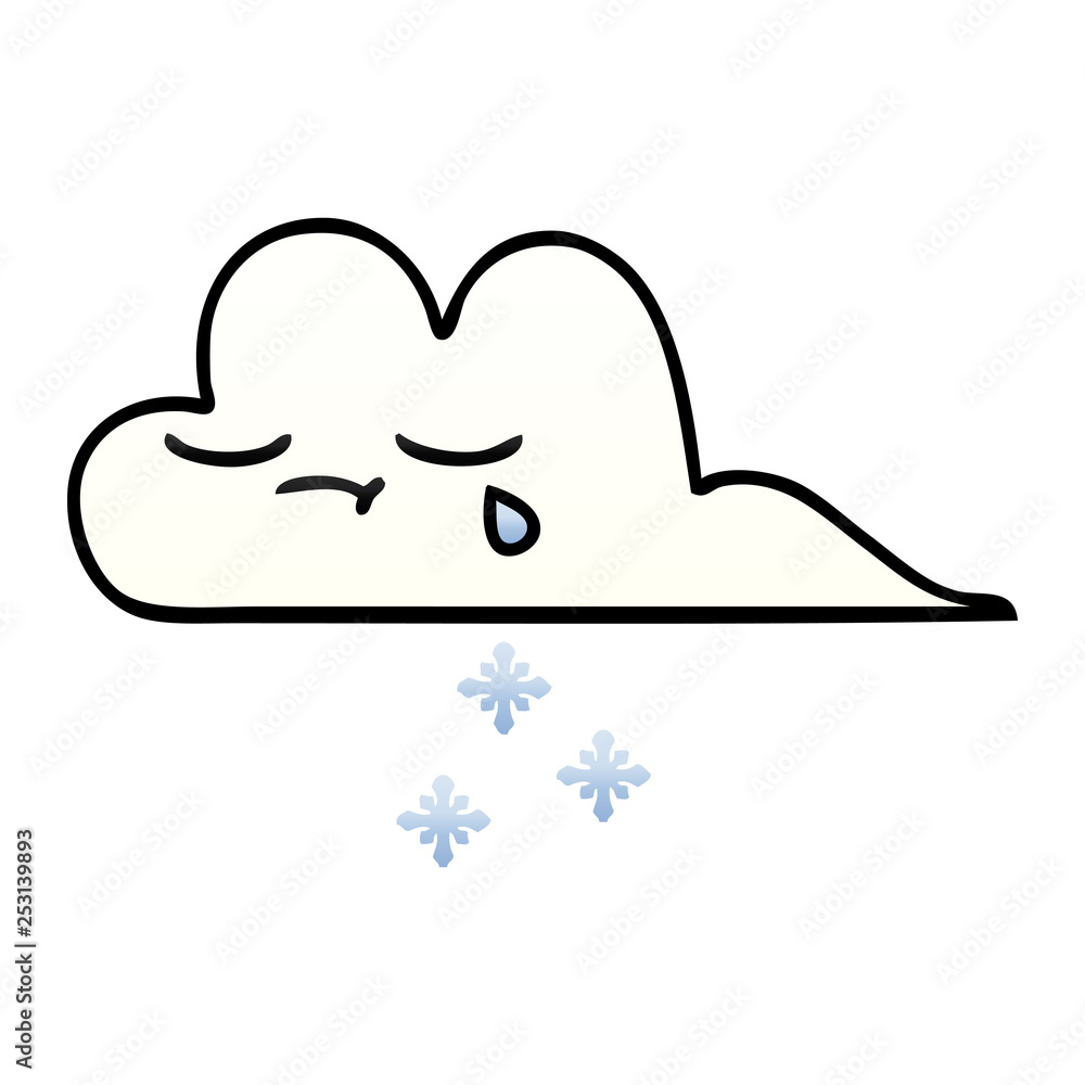 gradient shaded cartoon snow cloud gradient shaded cartoon snow cloud