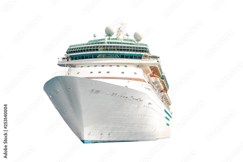 Cruise ship isolated on white background, ocean liner - obrazy, fototapety, plakaty 