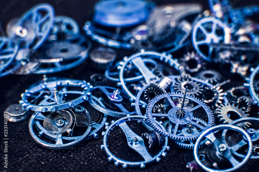 Blue cogs gears wheels collection set Blue cogs gears wheels collection set