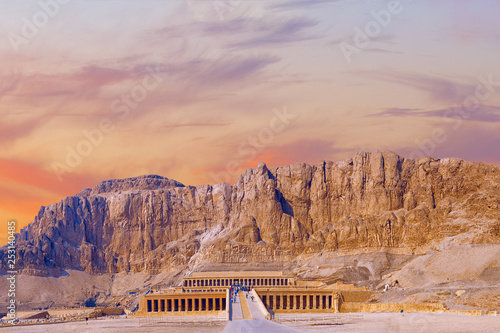 Temple of Queen Hatshepsut, View of the temple in the rock in Egypt 