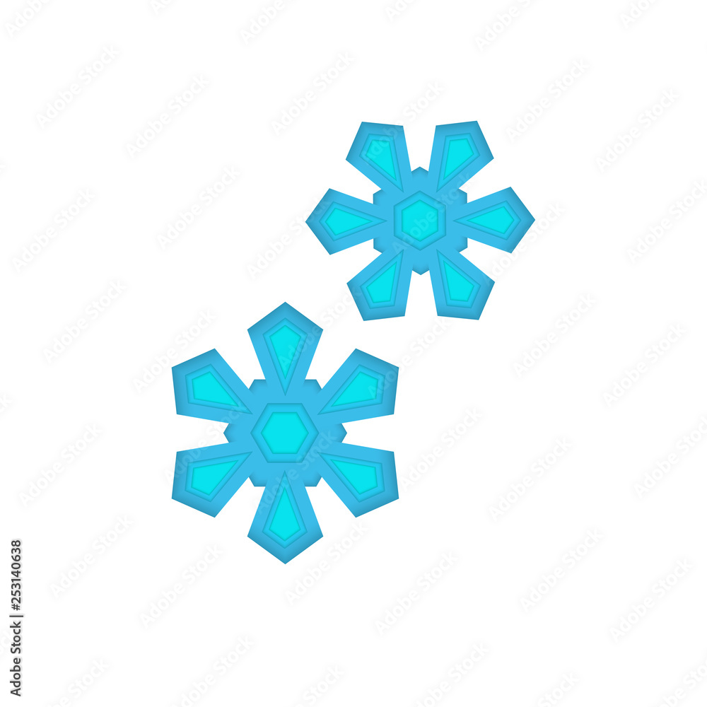 vector icon of snowflake with paper cut effect vector icon of snowflake with paper cut effect
